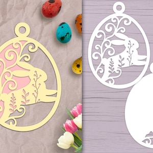 Layered Egg SVG Ornament, Easter Bunny SVG, Rabbit Papercut svg, Papercut Bunny SVG, Papercut Easter svg, Floral Bunny svg, Floral Easter