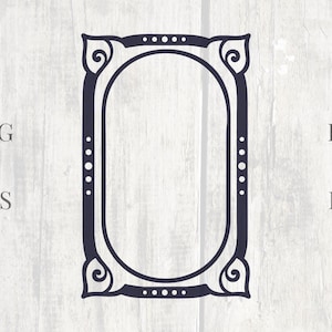 Cadre vintage rectangle SVG, Clipart floral cadre vintage, cadre pour cartes de mariage, fichier découpé au laser, clipart cadre décoratif