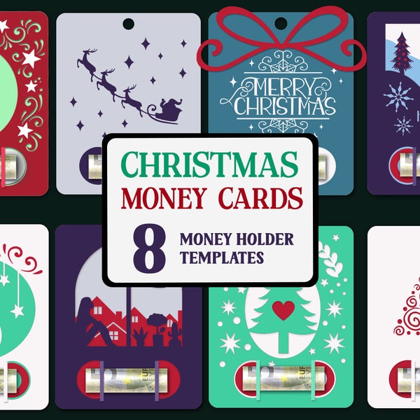 Christmas Money Cards, Christmas Papercut Bundle, Christmas Money Holder SVG, Christmas Card SVG, Papercut Christmas Bundle, Money Card SVG