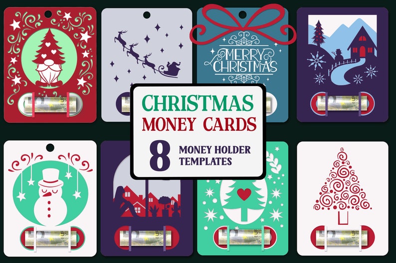 Christmas Money Cards Christmas Papercut Bundle Christmas Etsy