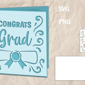 Tarjeta de graduación recortada en papel, SVG recortado en papel, Tarjeta de felicitación en capas, Tarjeta de graduación 3D, SVG recortado en papel en capas