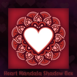 3D Heart Shadow Box, Bonus SVG, Mandala Heart SVG, Valentine monogram, Paper cut heart template, layered mandala heart, layered heart