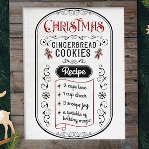 Weihnachtsrezept SVG, Weihnachtslebkuchenrezept SVG, Weihnachtsbauernhausschild, Weihnachtssvg Typografie, Vintage Bauernhausschild SVG