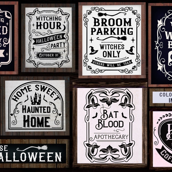 Farmhouse Halloween Bundle, Halloween Farmhouse Sign, Halloween Farmhouse Signs, Vintage Apothecary SVG, Halloween Door Sign, Witchy SVG