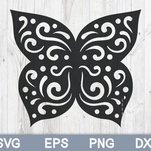 Butterfly with Cutout Decorations SVG, Butterfly SVG PNG, Butterfly Clip Art, Butterfly Cricut Cut File, Silhouette Svg, Mandala Butterfly