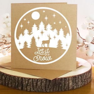 Round Christmas Scene Bundle, Round Santa With Sleigh, Round Winter SVG ...