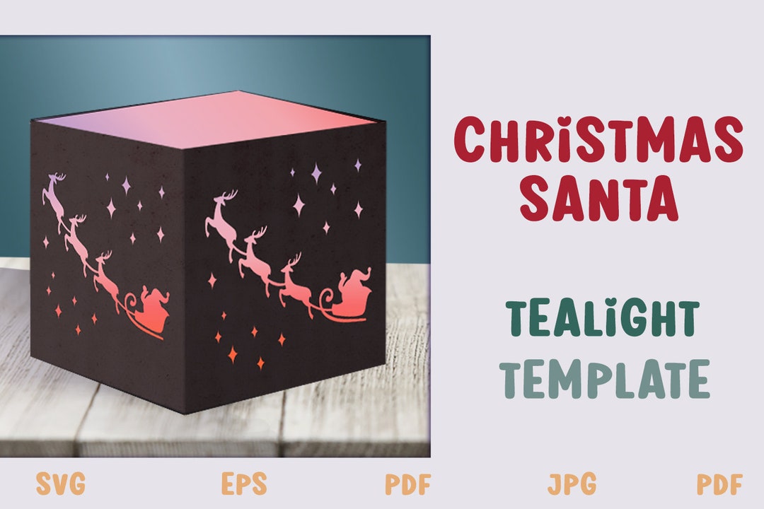 Christmas Santa Tealight Box, Christmas Light Box, Christmas Tealight