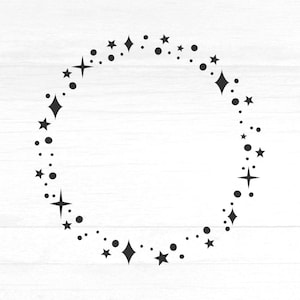 Sterren Frame SVG, Star Cluster PNG, Mystical Boho Frame SVG, Celestial Clipart, Witchy Cricut Cut-bestand