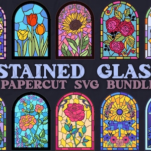 FAUX Stained Glass-219pc- Precut Kit for Adults - Skill 3 - ROSES Suncatcher