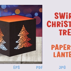Christmas Tree Papercut Lantern, Christmas Tree SVG, Papercut Christmas Candle holder, Papercut Tree, Papercut Lantern Template