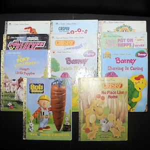 VTG Little Golden Books Lot of 11 / Casper Pound Puppies Bob Builder Barney Crispy / 1980's 1990