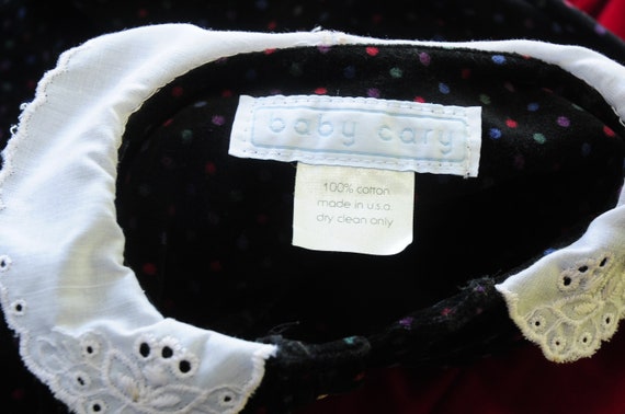 VTG Little Girls Black Velvet Party Holiday Chris… - image 8