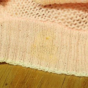 VTG 70's / Peach Toddler Girls Ribbon Tie Cardigan Sweater / Lightweight Wool / 9-12 12-18M / Baby Shower Gift image 5