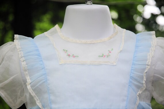 Vintage 60's / Nanette 'Baby Frock' Girls Blue Or… - image 4