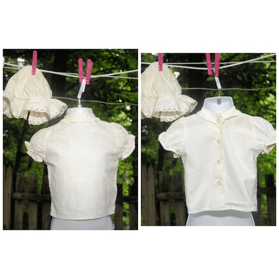 VTG 80's / Healthtex & Mothercare / Ivory Eyelet … - image 1