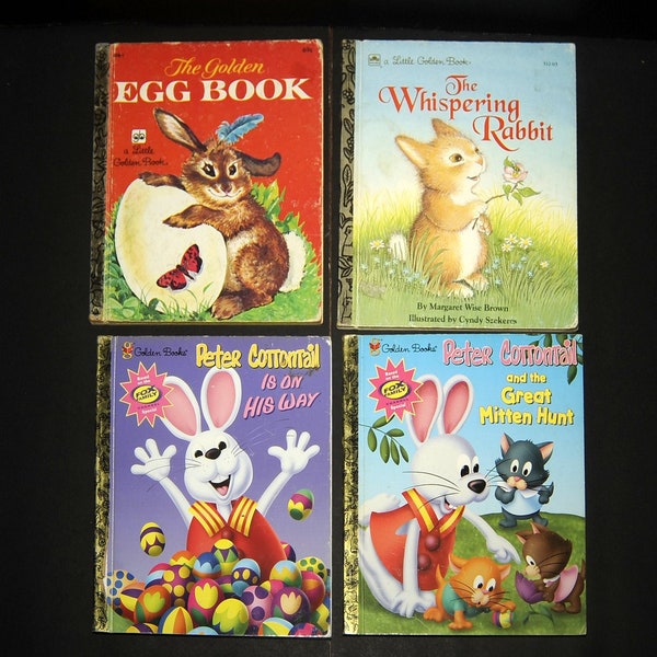 VTG Little Golden EASTER Books Lot of 4 / EASTER Bunny Peter Cottontail Stories / Margaret Wise Brown / 1990's, 2000