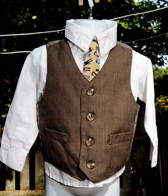 Vintage 90's / Boys 3-Piece Formal Vest Set / Siz… - image 1