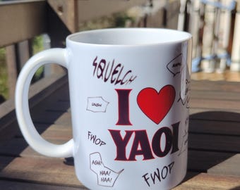 Me encanta la taza YAOI, taza de manhwa BL, taza de café de webtoon BL coreano, taza de amor entre chicos de anime, regalo para fans del BL, taza divertida Kawaii