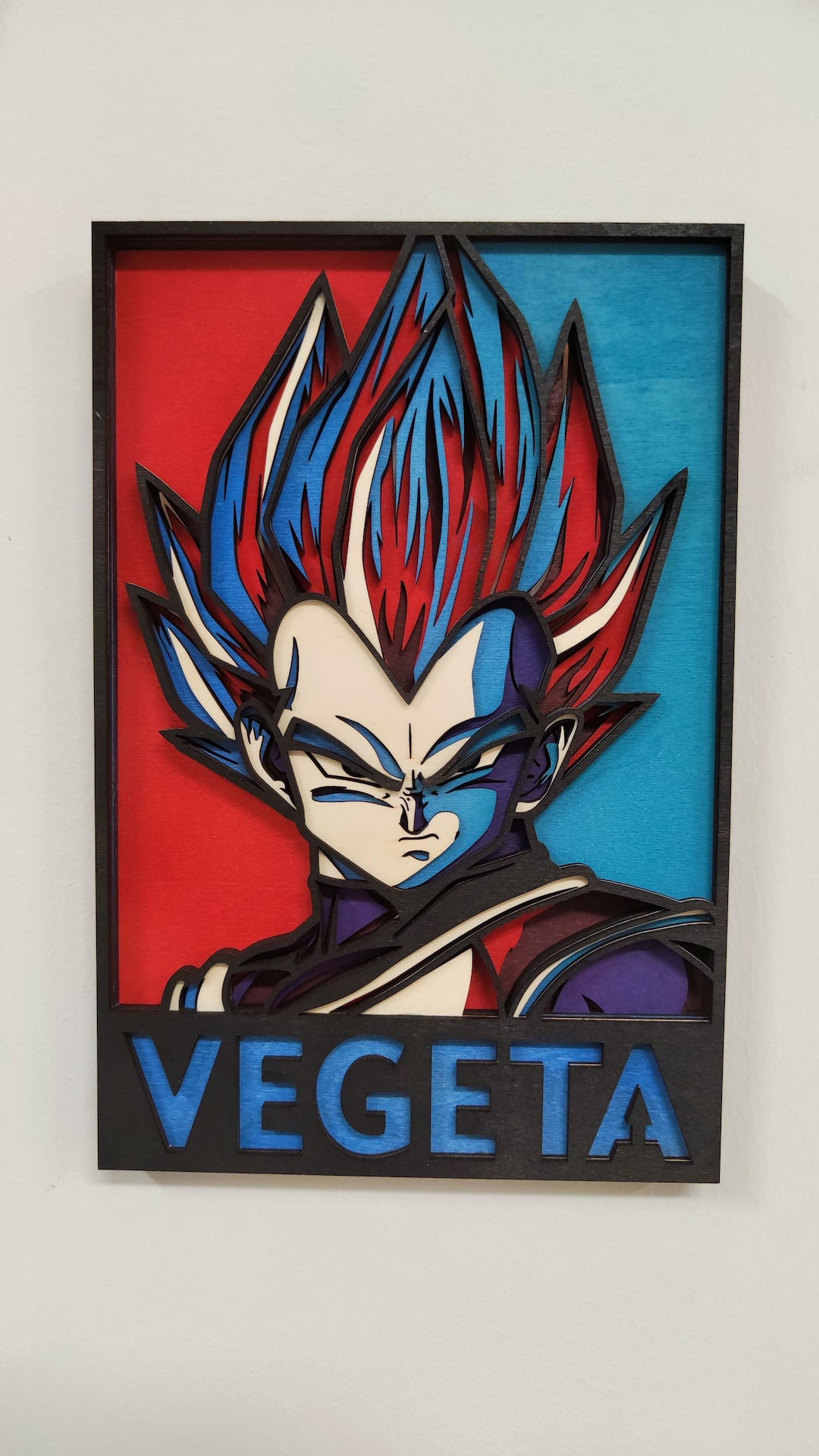 Unique Vegeta Hand-painted Wooden Picture - Vegeta | Unique Art for Fans and ...