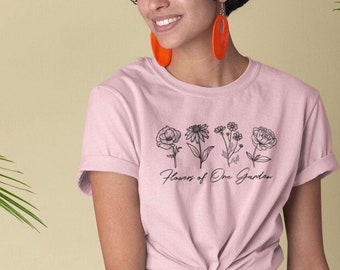 Flowers of One Garden Diversity Bahai Quote - T-Shirt Maillot Unisexe Tee-shirt à manches courtes