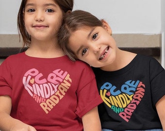 Child Possess a Pure Kindly and Radiant Heart - Oneness Baha&#39;i Quote Short Sleeve Tee