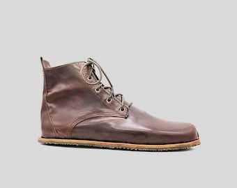 Barefoot Chukka Boots | Chocolate Leather Boots | Barefoot Shoes | Vibram Soles | Flexible, Breathable, Stylish | Veg Tan Leather