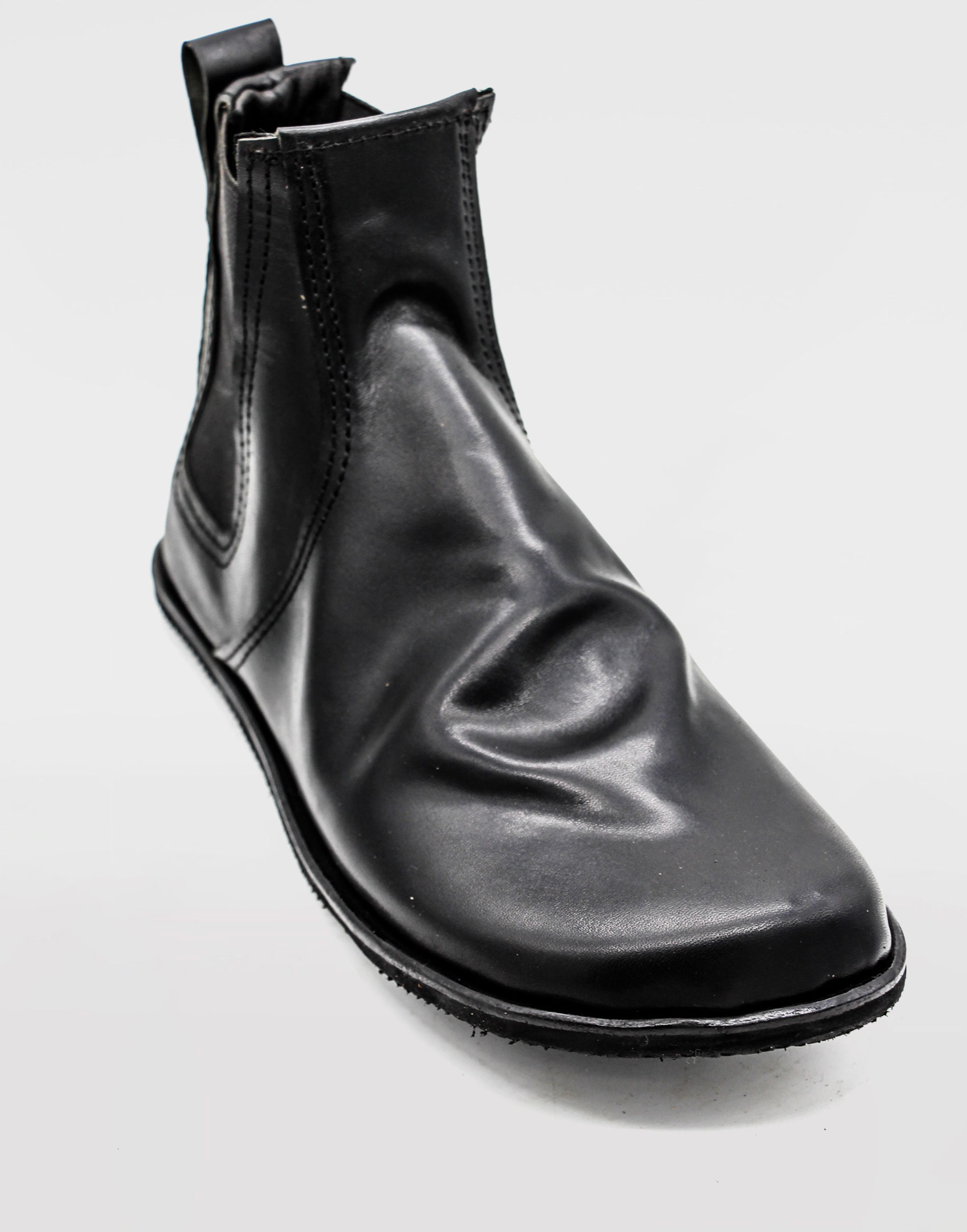 CHELSEA BOOTS Black Leather Barefoot Shoes Vibram Soles Etsy UK