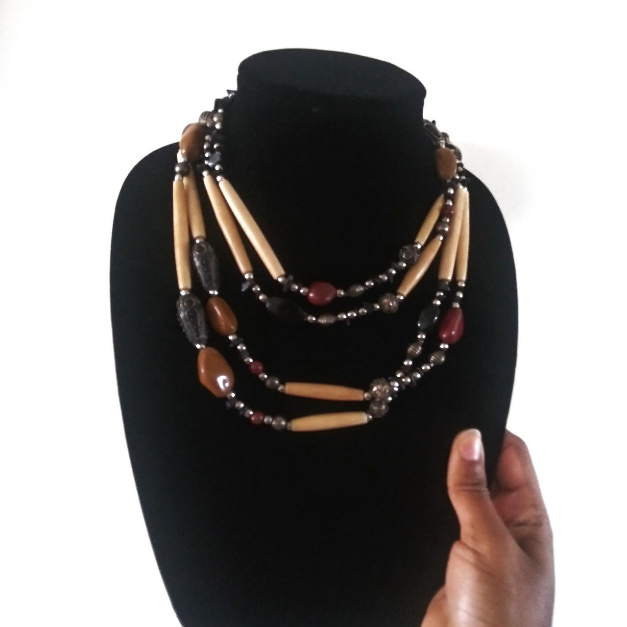 Collier Vintage Amérindien / Massaï – Perles Tressées Main – Multicolore – Pièce Ancienne Et Unique