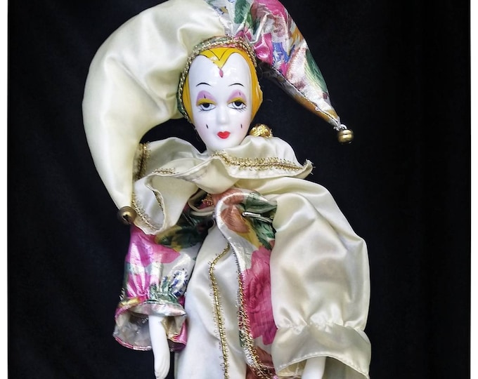Vintage Harley Quinn Court Jester Porcelain Doll Figurine. - Etsy
