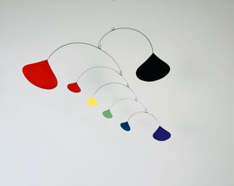 Colorful Ginkgo Leaf Mobile: Mid-Century Modern Hanging Art