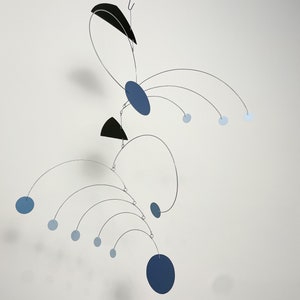 Mobile | hanging mobile | Circles and Sails |blue & black |  mid century modern
