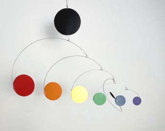 Mobile | hanging mobile | Circles with disk | primary colors |  mid century modern