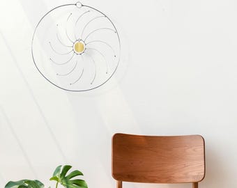 Sun Mobile: Silver & Brass Mid Century Modern Hanging Mobile