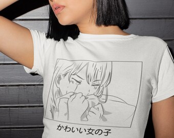 Traurige Mädchen ästhetische Shirt, Anime Shirt, Retro-Anime T-Shirt, 90er Jahre Anime, Vaporwave, japanische Ästhetik, Retro-Anime-Ästhetik, Unisex T-Shirt