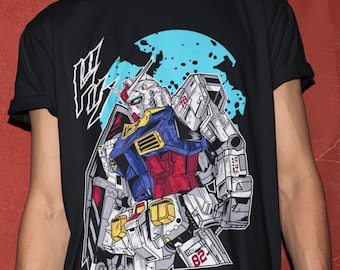 Camiseta unisex de anime de los 90, vintage, para amantes del anime robot, manga japonesa, retro de Gundam