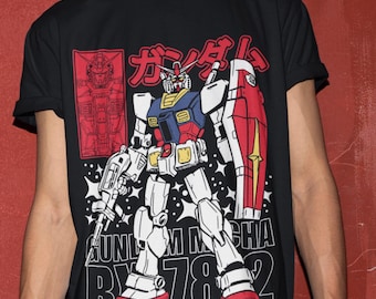 Camiseta unisex de anime de los 90, vintage, para amantes del anime robot, manga japonesa, retro de Gundam