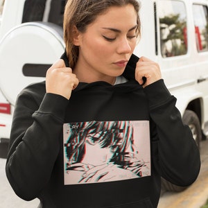 Aesthetic Anime Vaporwave Hoodie,Anime Streetwear Hoodie,Aesthetic,Harajuku,Yami Kawaii,Pastel Goth,Anime Sweatshirt,Rose Hoodie,Unisex