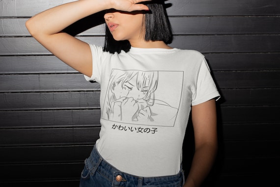 Sad Girl Aesthetic Shirt, Anime Shirt, Retro Anime T-Shirt, 90s anime, Vaporwave, Japanese Aesthetic, retro anime aesthetic,Unisex T-Shirt