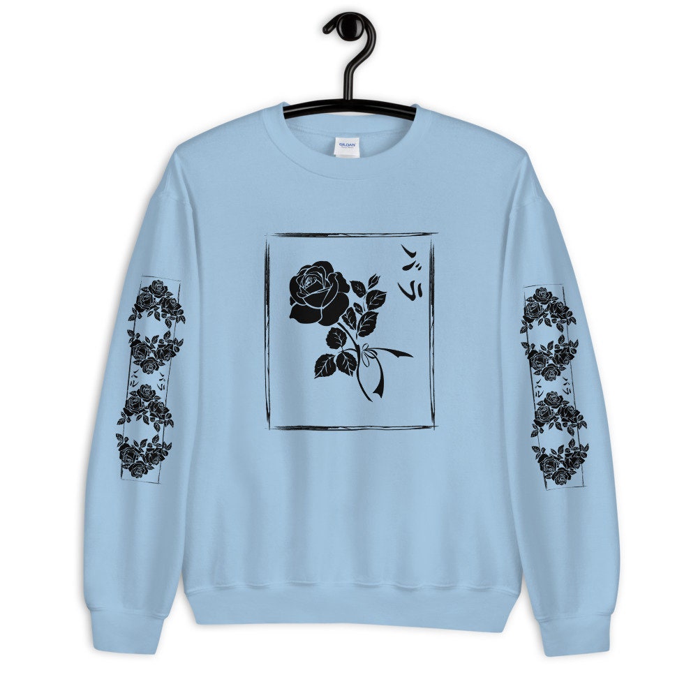 Rose Graphic Oversized Sweatshirt, Japanese Streetwear, Unisex - Etsy