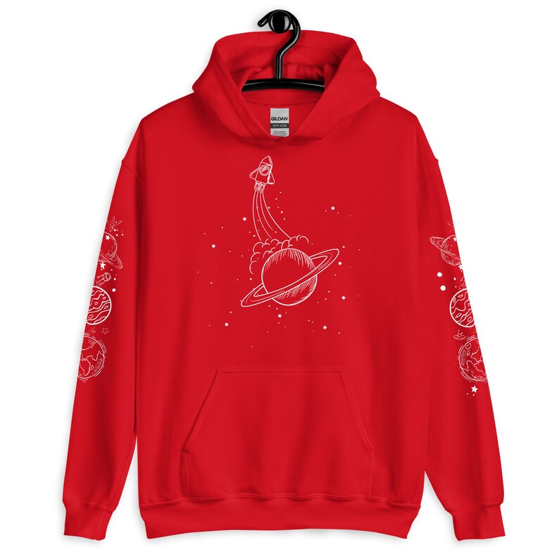 Space Hoodie,Planets Hoodie,Galaxy Hoodie,Space Sweatshirt,Stars Sweatshirt,Tumblr Hoodie,Celestial,Moon Phase,Aesthetic,Grunge,Alien,Unisex afbeelding 7