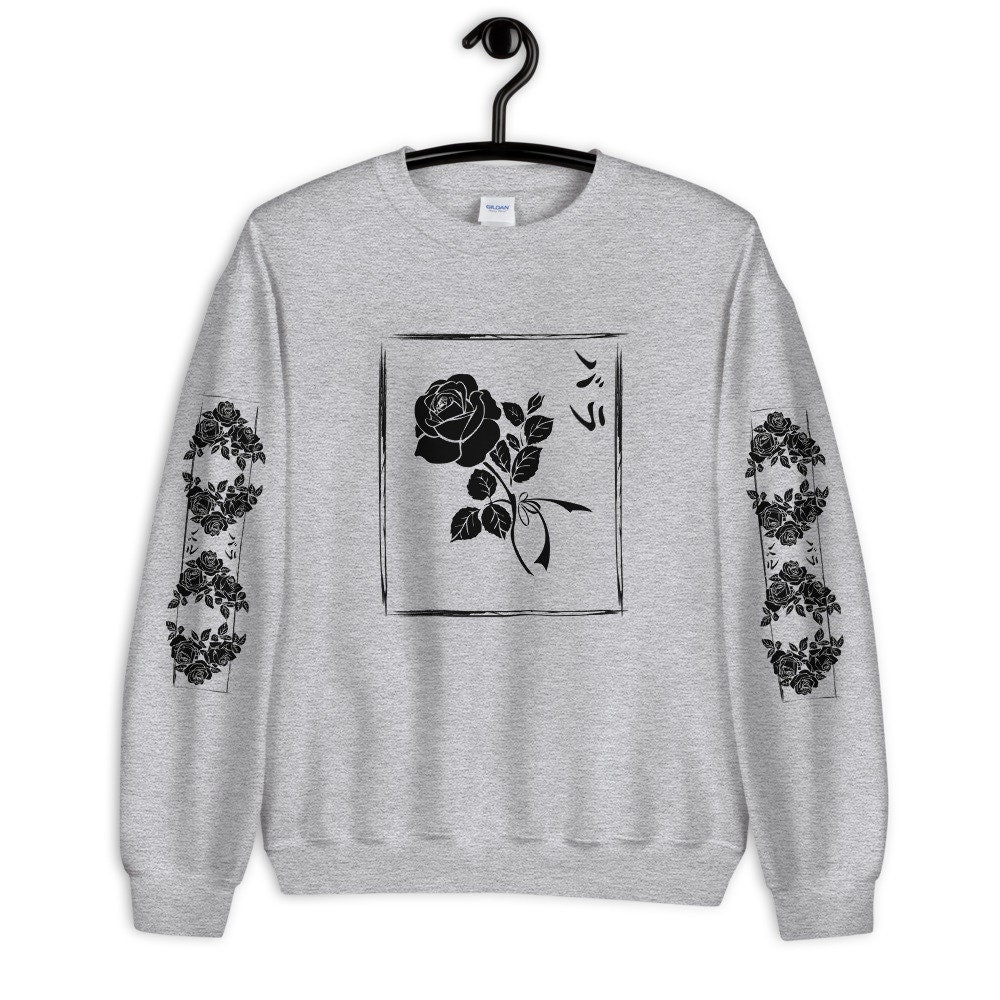 Rose Graphic Oversized Sweatshirt, Japanese Streetwear, Unisex - Etsy