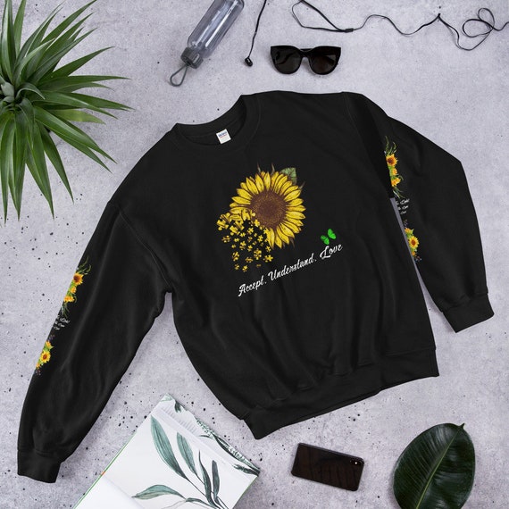 Sunflower Sweatshirt, Wildflower Oversized Sweater, Grunge