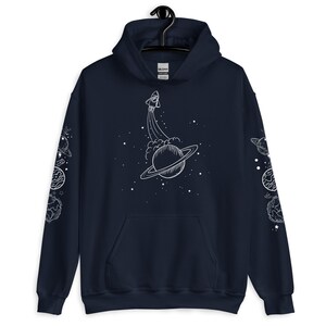 Space Hoodie,Planets Hoodie,Galaxy Hoodie,Space Sweatshirt,Stars Sweatshirt,Tumblr Hoodie,Celestial,Moon Phase,Aesthetic,Grunge,Alien,Unisex afbeelding 5