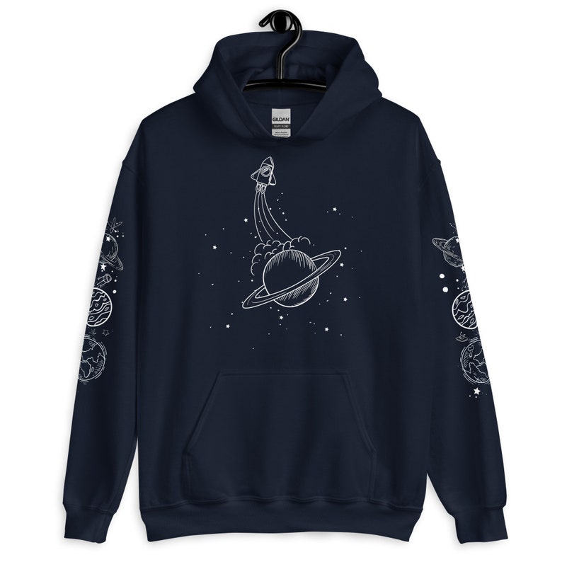 Space Hoodie,Planets Hoodie,Galaxy Hoodie,Space Sweatshirt,Stars Sweatshirt,Tumblr Hoodie,Celestial,Moon Phase,Aesthetic,Grunge,Alien,Unisex afbeelding 5