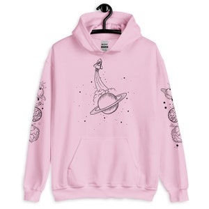 Space Hoodie,Planets Hoodie,Galaxy Hoodie,Space Sweatshirt,Stars Sweatshirt,Tumblr Hoodie,Celestial,Moon Phase,Aesthetic,Grunge,Alien,Unisex afbeelding 8