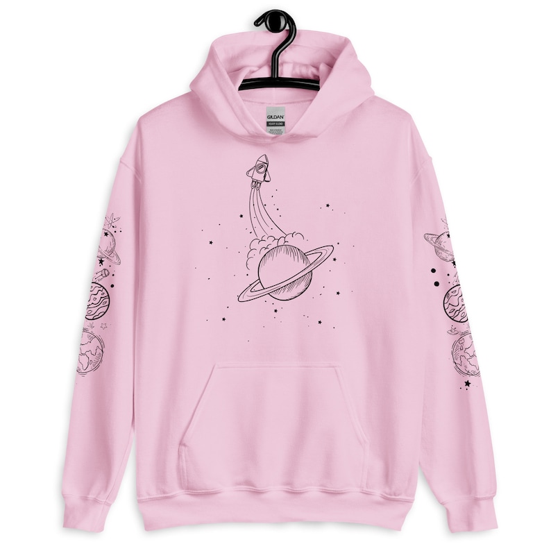 Space Hoodie,Planets Hoodie,Galaxy Hoodie,Space Sweatshirt,Stars Sweatshirt,Tumblr Hoodie,Celestial,Moon Phase,Aesthetic,Grunge,Alien,Unisex afbeelding 8