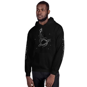 Space Hoodie,Planets Hoodie,Galaxy Hoodie,Space Sweatshirt,Stars Sweatshirt,Tumblr Hoodie,Celestial,Moon Phase,Aesthetic,Grunge,Alien,Unisex afbeelding 3