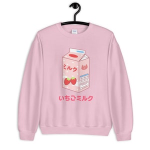 Japanese Strawberry Milk Hoodie, Aesthetic Hoodie, Kawaii Clothing ...