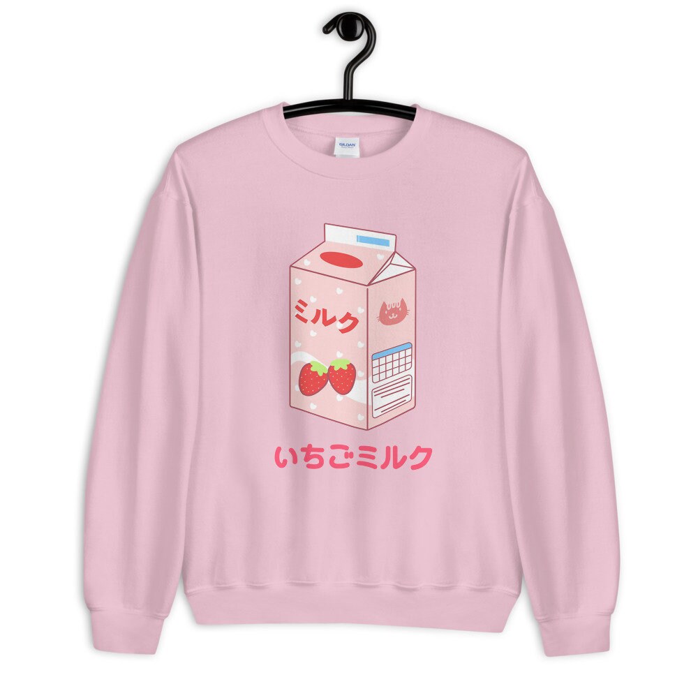 日本未入荷RADINEOのStrawberry Sweatshirt 全3色 Japanese Strawberry Milk Hoodie, Aesthetic Hoodie, Kawaii