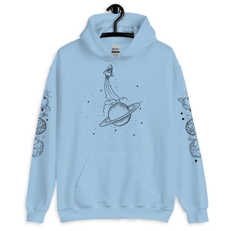 Space Hoodie,Planets Hoodie,Galaxy Hoodie,Space Sweatshirt,Stars Sweatshirt,Tumblr Hoodie,Celestial,Moon Phase,Aesthetic,Grunge,Alien,Unisex afbeelding 9